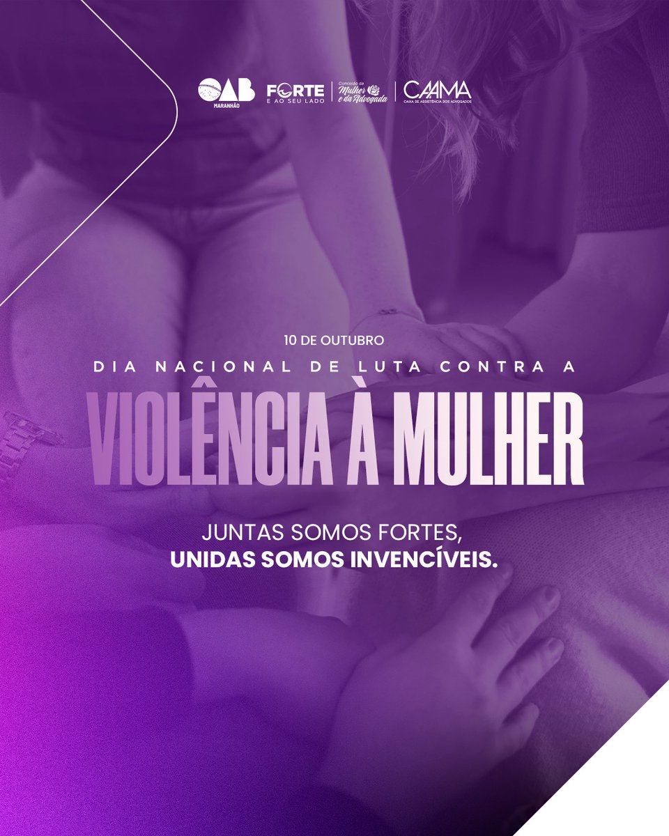 oab_ma's tweet photo. ⚠️ Infelizmente, a violência contra a mulher ainda é um problema recorrente. De acordo com pesquisas do Instituto Datafolha, cerca de 50 mil mulheres sofreram algum tipo de violência todos os dias no ano de 2022. https://t.co/wQ66fFyiuI