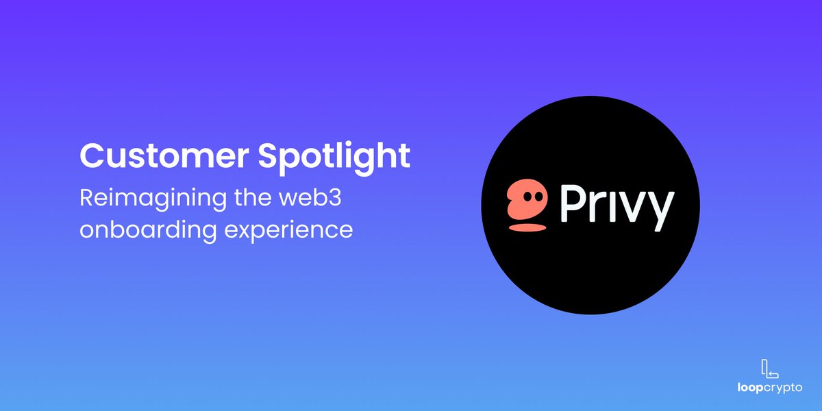 Check out our customer spotlight with <a href="/privy_io/">Privy</a>, one of Loop's newest clients.

They've added an impressive list of customers like <a href="/friendtech/">friend.tech</a> @Courtyard_NFT @blackbird_xyz &amp; <a href="/shibuyaxyz/">shibuyaxyz</a>.

Learn more about how Privy makes it easy to onboard anyone to web3.
loopcrypto.xyz/blog/customer-…