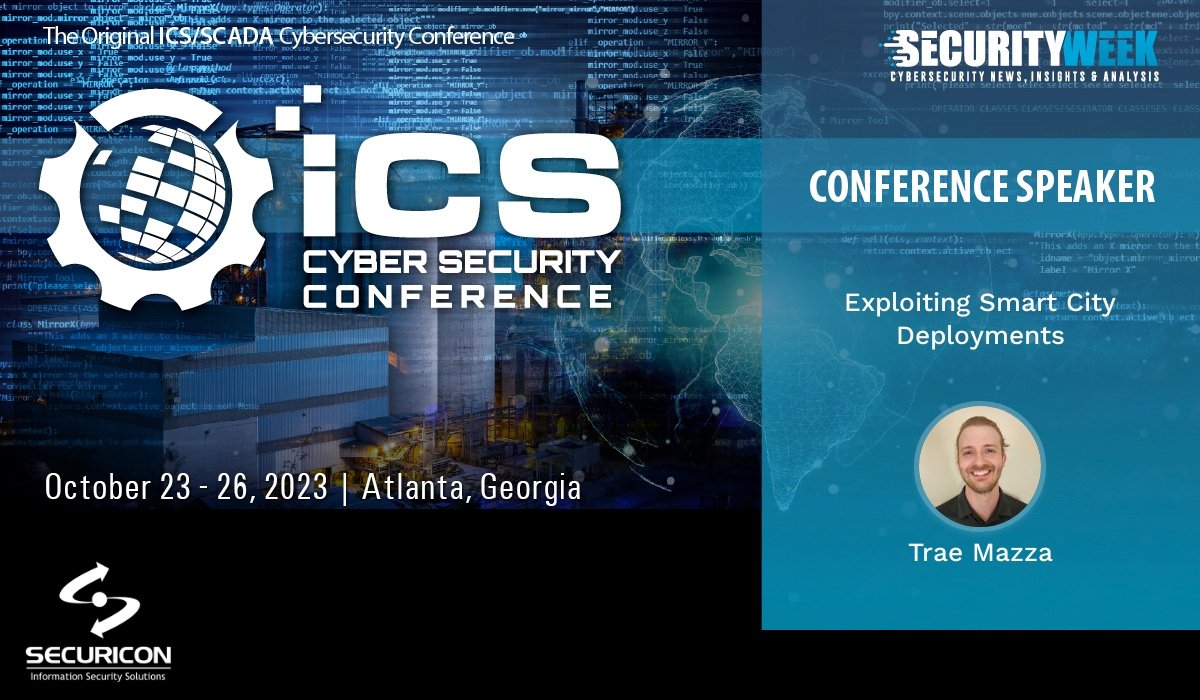 SecuriconLLC's tweet photo. Securicon Senior Security Advisor Trae Mazza is presenting “Exploiting Smart City Deployments” on Wednesday 10/25 at 4:30PM on the Trippe 1+2 stage. Hope to see you there!

Contact Securicon to learn more: https://t.co/287kPlcWmr

#ICSConference #SmartCities #ICS #Utilities https://t.co/CckQygT2hA