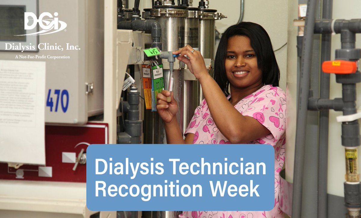 DCI_Dialysis's tweet photo. This is Dialysis Technician Recognition Week! Our dialysis techs are wonderful, and we are very thankful for them.
At DCI, our mission is “the care of the patient is our reason for existence,” and our techs truly embody this mission with every interaction! #DialysisTechWeek https://t.co/klvlV25ppO