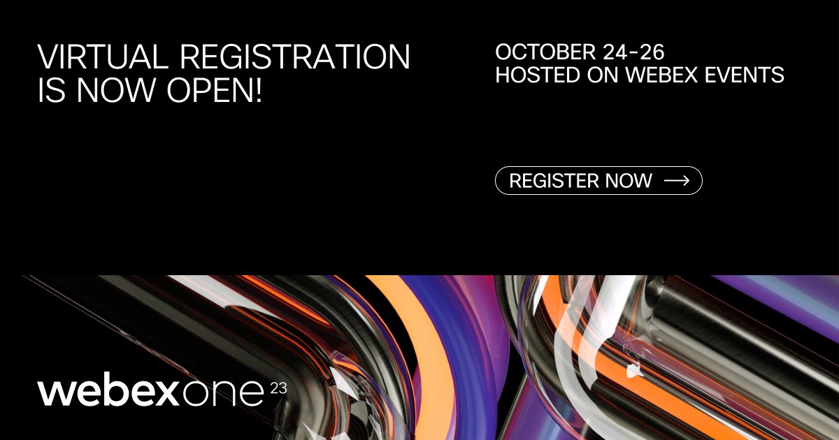 80targa's tweet photo. If you haven't heard, virtual registration for #WebexOne is NOW OPEN 🙌 
Get a virtual FRONT ROW SEAT to the AI event of the year!
Don't forget to register 👉 https://t.co/1wjSSyLamI

@Webex https://t.co/Xju3Ruh6Dk
