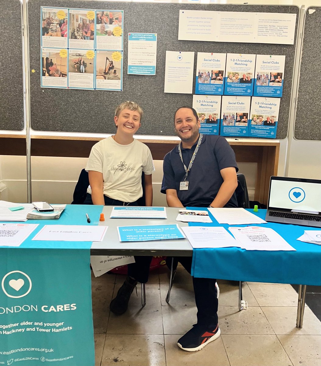 Last week we joined up with @NorthLDNCares at the @UCLVolunteering fair! One student told us how she lived with her grandparents in Italy but moved here to study so was missing them a lot. She was keen to meet other older people in London and share their wisdom with each other.