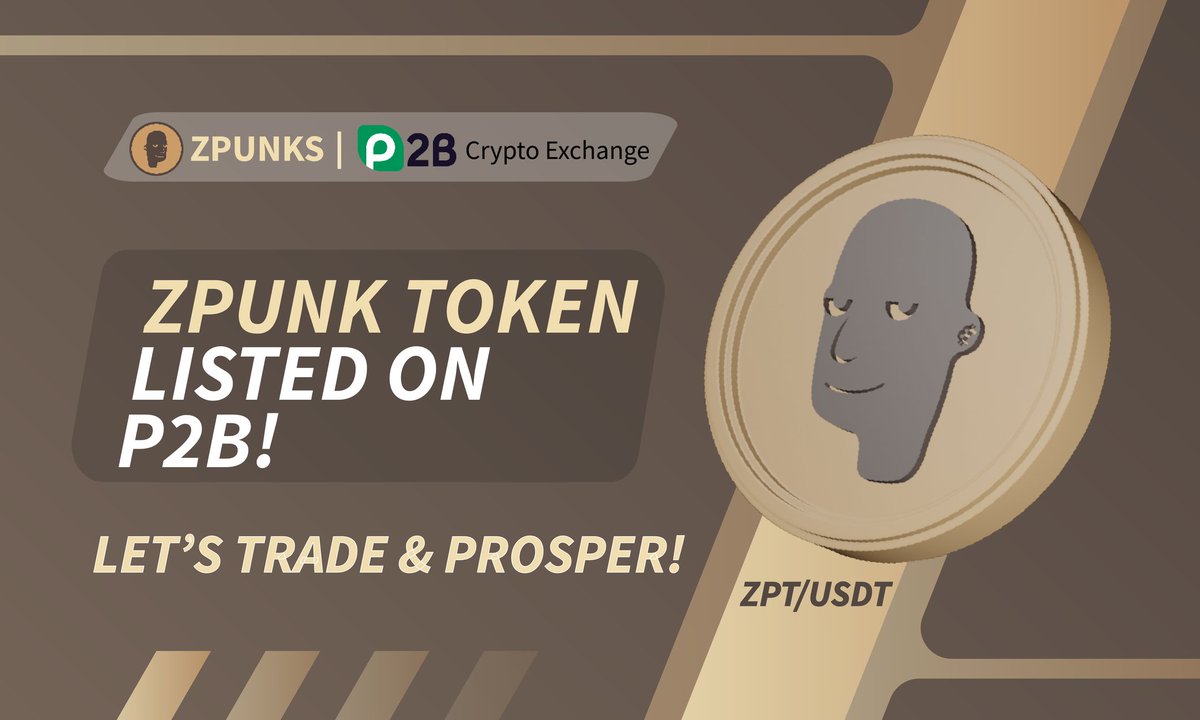 zpunksnfts's tweet photo. 🚀 It's Official! 🚀

Exciting news, our Zpunk Token (ZPT) is now officially listed on P2B Exchange, and trading is LIVE! 📈🌐

https://t.co/Igr1jjRFc9

Join us in this thrilling new chapter of our journey. Get trading and seize the opportunities! 💼💎

#zpunks #btc #crypto #NFT https://t.co/4tgZWCZqck