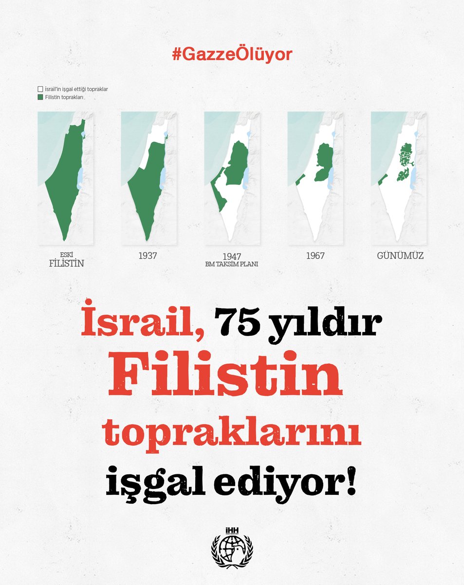 İsrail, 75 yıldır Filistin topraklarını işgal ediyor!

#GazzeÖlüyor
