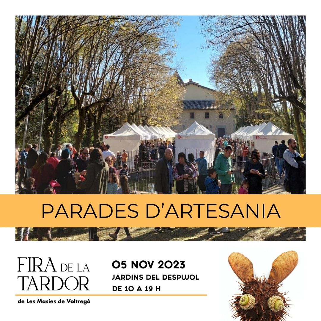 Últimes parades disponibles per participar #FiraTardorLMV !

2a #FiraTardor #lesMasiesdeVoltregà diumenge 5 novembre #JardinsDespujol de 10 a 19 h

Si estàs interessada a participar com a paradista, tens temps d'inscriure't fins al 27 d'octubre!

+ info web municipal

#LMV
