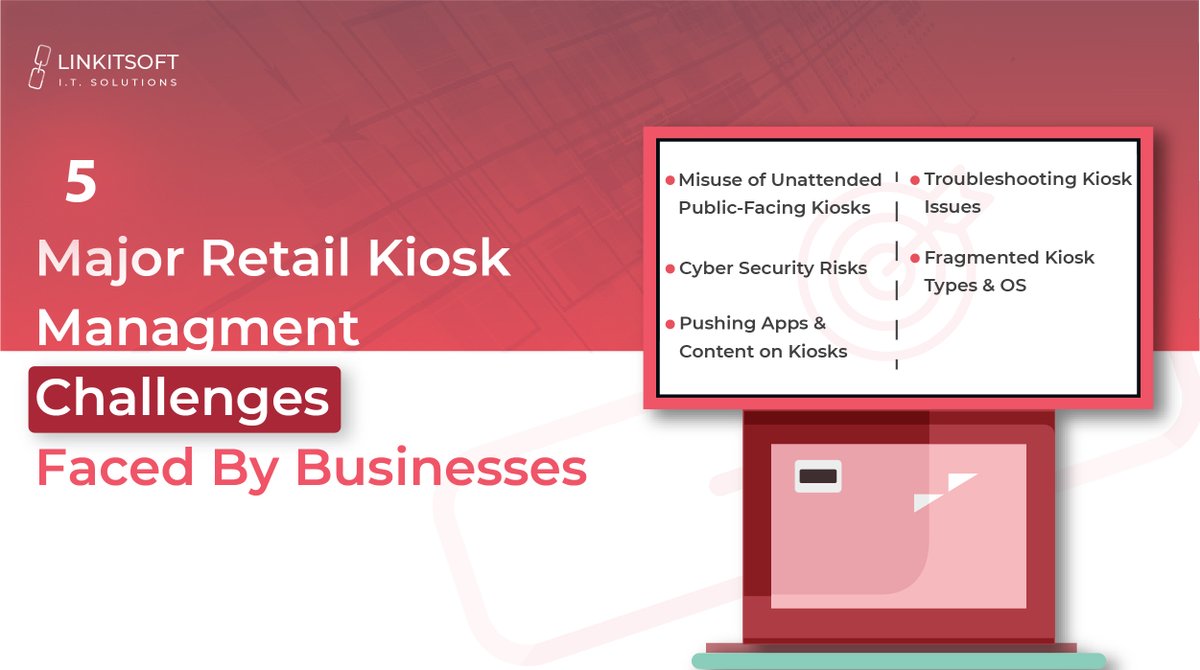linkit_soft's tweet image. 1. Misuse of Unattended Public-Facing Kiosks
2. Cyber Security Risks
3. Pushing Apps &amp;amp; Content on Kiosks
4. Troubleshooting Kiosk Issues
5. Fragmented Kiosk Types &amp;amp; OS
Learn More:
linkitsoft.com/self-service-k…
#SelfServiceKiosk #KioskManagement #KioskTechnology #DigitalKiosks
