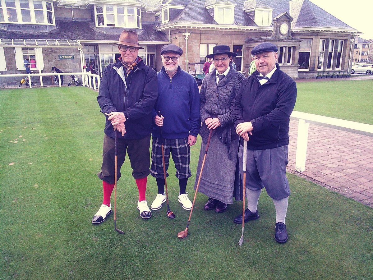 PrestwickGC's tweet photo. World Hickory Open Championship starts @prestwickgc today. Jointly hosted by @Western_Gailes, @Barassie_KBGC 

#linksgolf #prestwickgolfclub  #Ayrshire #hickorygolf https://t.co/mtdXVWWP9A