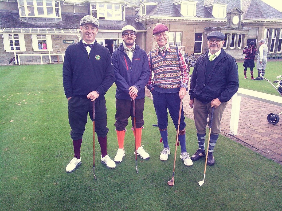 PrestwickGC's tweet photo. World Hickory Open Championship starts @prestwickgc today. Jointly hosted by @Western_Gailes, @Barassie_KBGC 

#linksgolf #prestwickgolfclub  #Ayrshire #hickorygolf https://t.co/mtdXVWWP9A