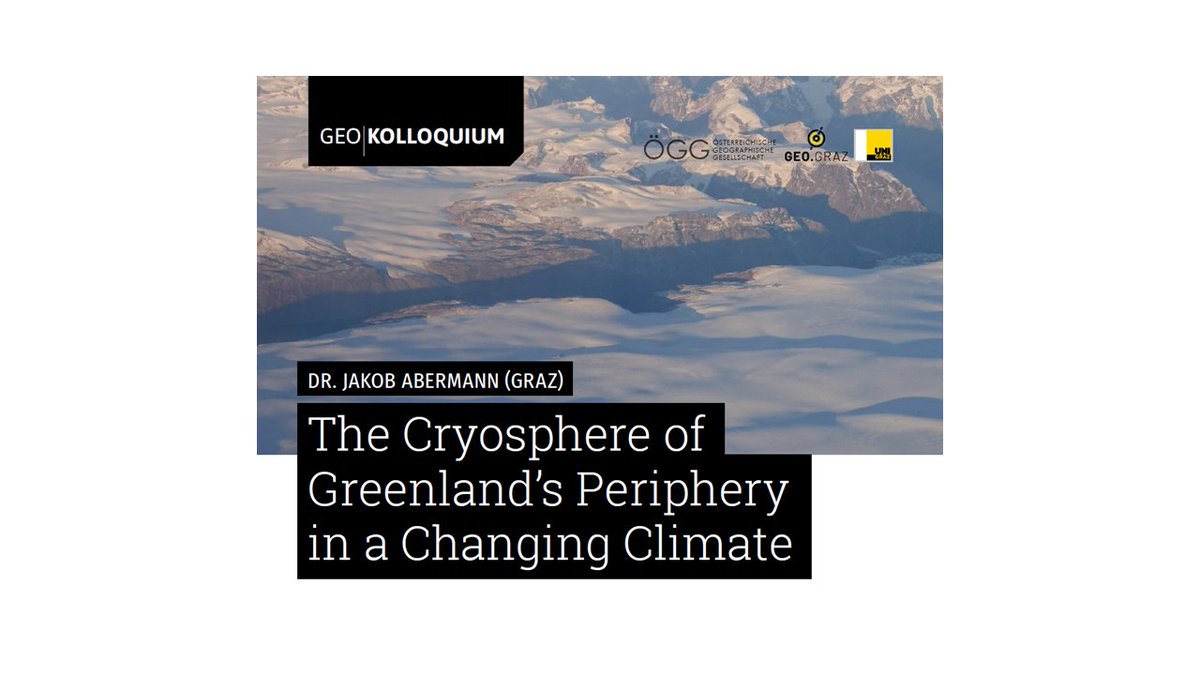 👉 Habilitation Lecture of APRI researcher Jakob  Abermann about the cryosphere of Greenland's periphery in a changing  climate! 
 
📆 12.10. 18:00 HS 11.03, University of Graz, Heinrichstraße 36. 
 
👉  static.uni-graz.at/fileadmin/urbi… 
 
@universityofgraz  @geo_graz