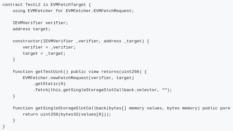 I'm pretty happy with this interface we've come up with for allowing L1 contracts to fetch data from other EVM chains in read calls. It's versatile, and more importantly, easy to use.

This is going to be the foundation of our next generation of L2 resolvers.