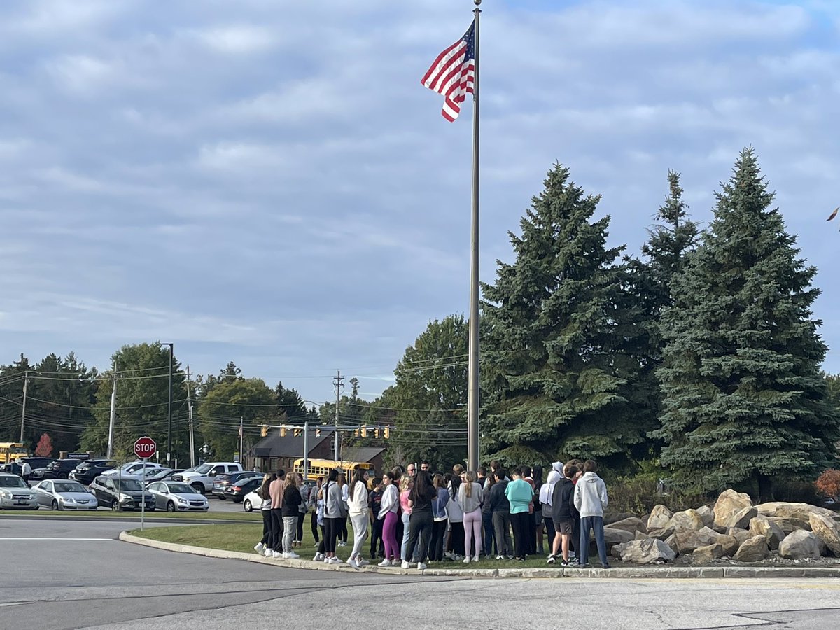 Thank you to our SRO’s Officer Karl and Officer Gregory for leading our NRMS Honor Society members in a flag folding leadership activity this morning. #NRinspiregreat