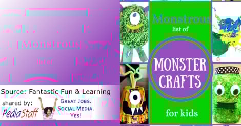 Monstrous List of Monster Crafts for Kids  ow.ly/tlRB50PTtxH