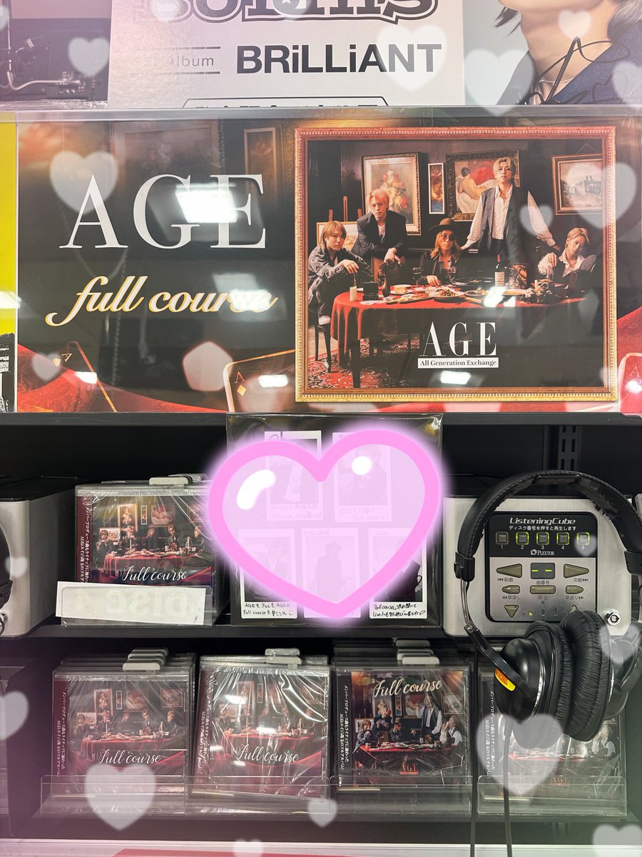 chun__o8o's tweet image. AGE 3rd Full Album「full course」
release🎉

タワーレコード渋谷店
@TOWER_Shibuya 
タワーレコード新宿店
@TOWER_Shinjuku 

素敵なAGEのブースがあるので関東のAGEINさんぜひ✨
CD購入すると各店舗に飾ってあるチェキの抽選券がもらえます( ⌯&apos;֊&apos;⌯)

#AGE #オルジェネ 
#fullcourse #アゲフルコ