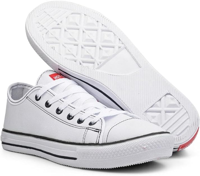Sapato Feminino Hot Stars Branco Curvin Couro Sintético Skate