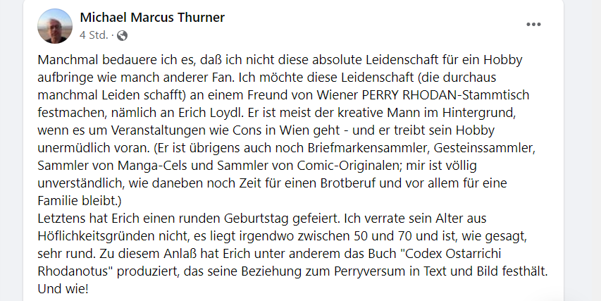 66_RP_ORIGINAL's tweet photo. 📚#Scifi
#PerryRhodan-Fan Erich Loydl 🇦🇹 (Stammtisch Wien/Emit Tidnabs) hat d. Buch
"Codex Ostarrichi Rhodanotus" (400 S.) zum #Perryversum geschrieben.
Cover: Franz Miklis
https://t.co/WyQpAleNUi
https://t.co/s3tDIFFSj8
Interview:https://t.co/pYCAF3uHDr
https://t.co/GeKEo3pM8P https://t.co/8bu4NBy519