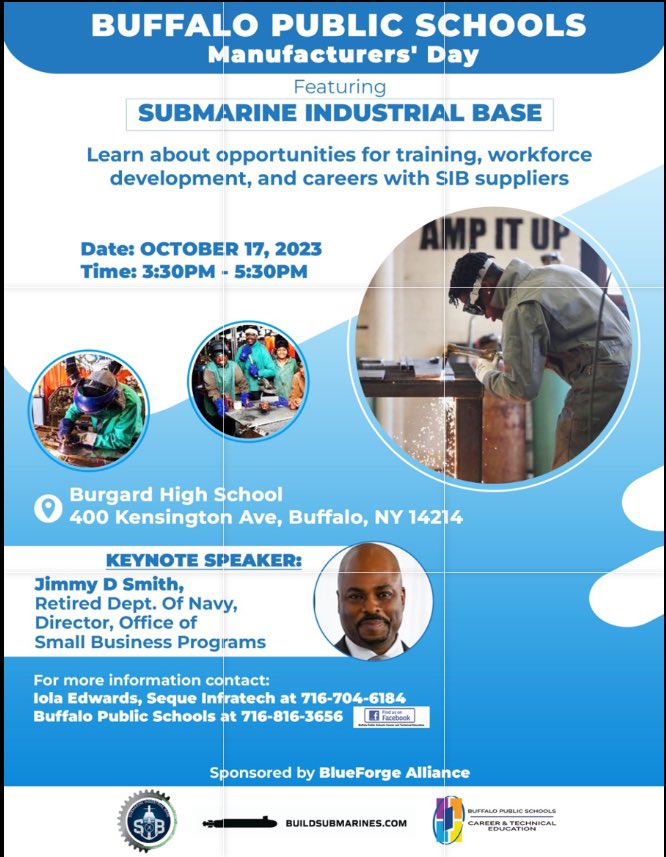 CTE_Buffalo's tweet photo. Come check out Manufacuring Day at Burgard High School on October 17th from 3:30-5:30 to learn about career opportunities in manufacturing careers. Open to all!! https://t.co/JksFG2wOXC