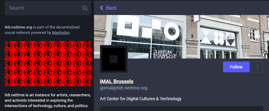 inactive, former account of iMAL tweet media