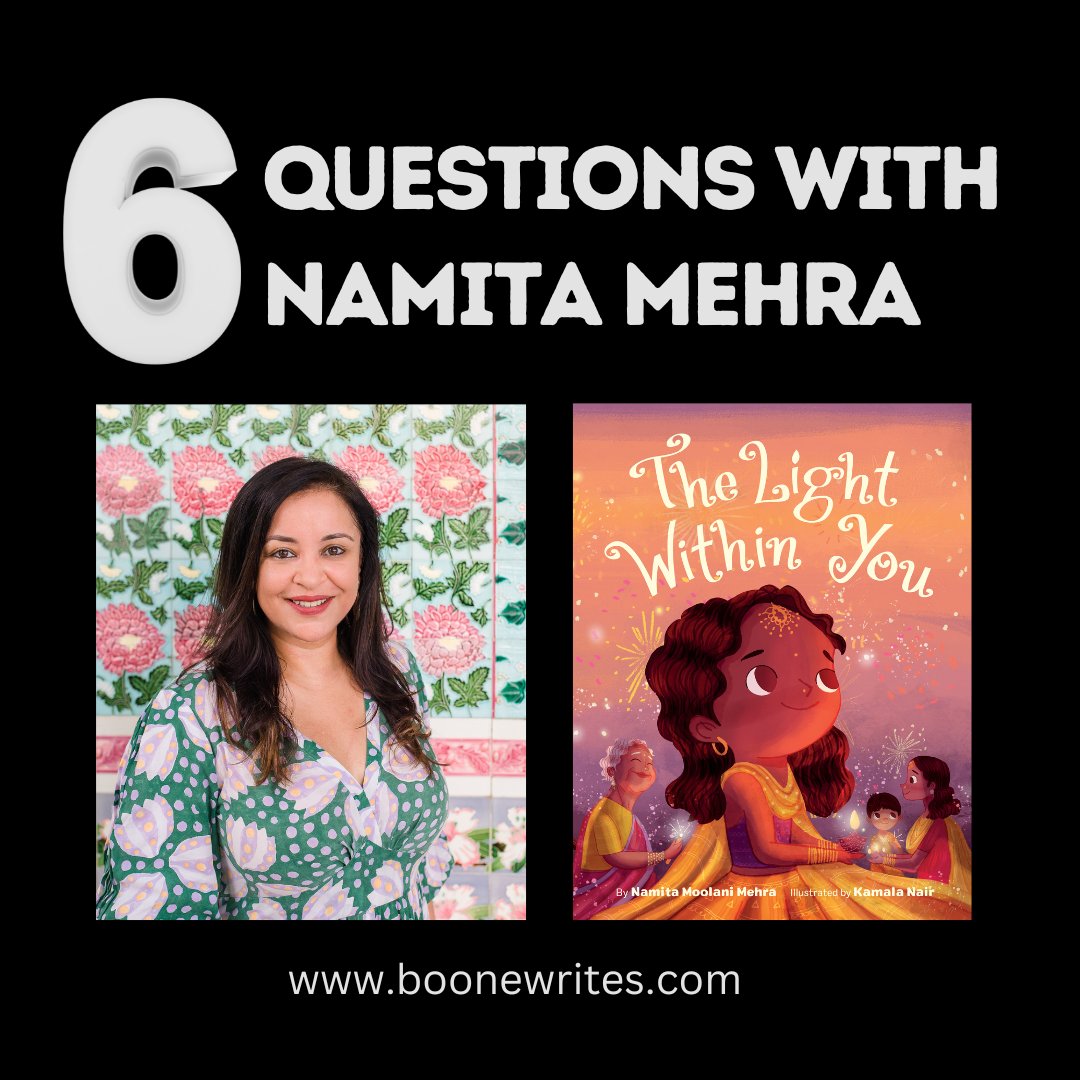 Author @namstwit is one of those folks who is creative to her core. She's on my SIX QUESTIONS blog this week, sharing how she harnesses that creativity to create beautiful books for kids. #kidlit #writerscommunity #Diwali boonewrites.com/post/six-quest…
