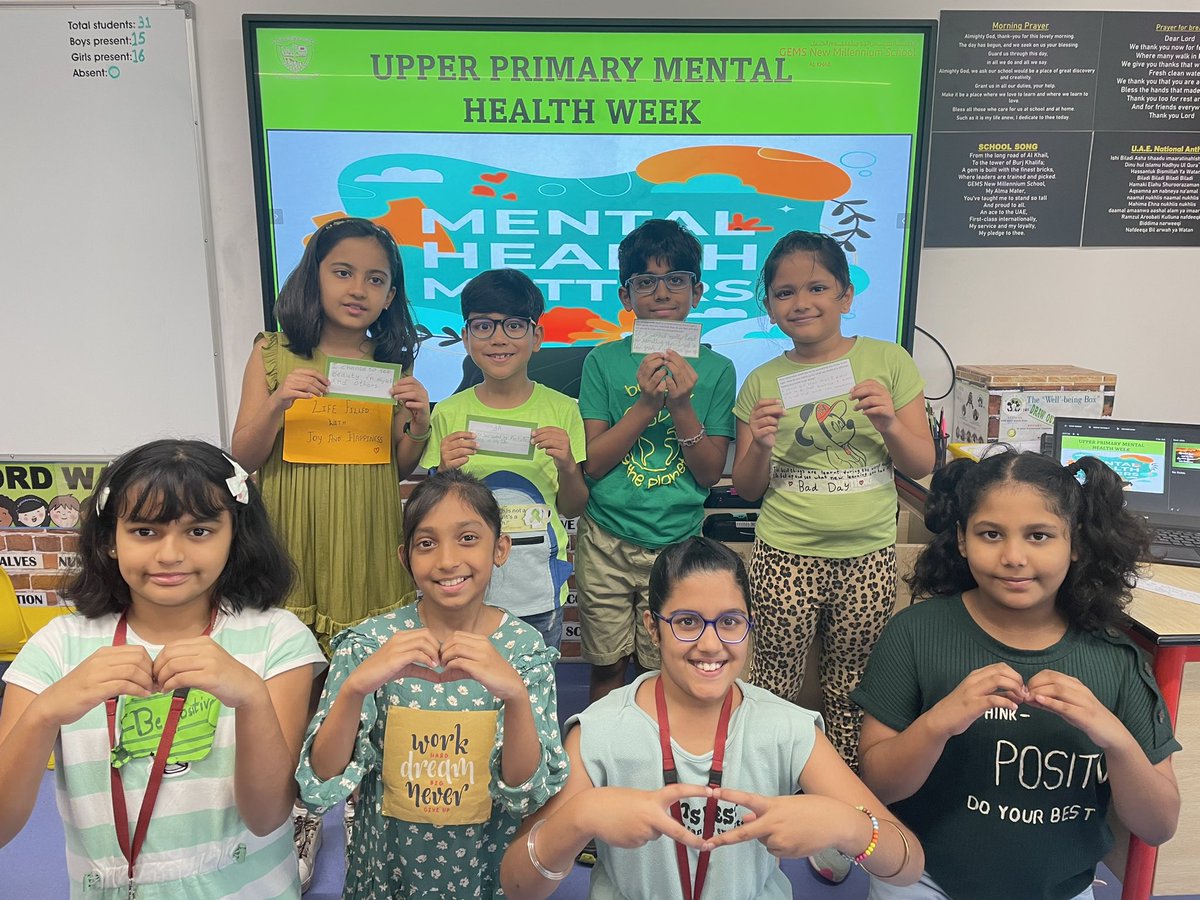 Richa Raghunathan (@richaraghunath1) on Twitter photo Grade 3A celebrated world mental health dressed up in green with affirmations on their t shirts. <a href="/gemsnms_alkhail/">GEMS NMS Alkhail</a> <a href="/ShettySampoorna/">Sampoorna Shetty</a> Grade 3A celebrated world mental health dressed up in green with affirmations on their t shirts. <a href="/gemsnms_alkhail/">GEMS NMS Alkhail</a> <a href="/ShettySampoorna/">Sampoorna Shetty</a>