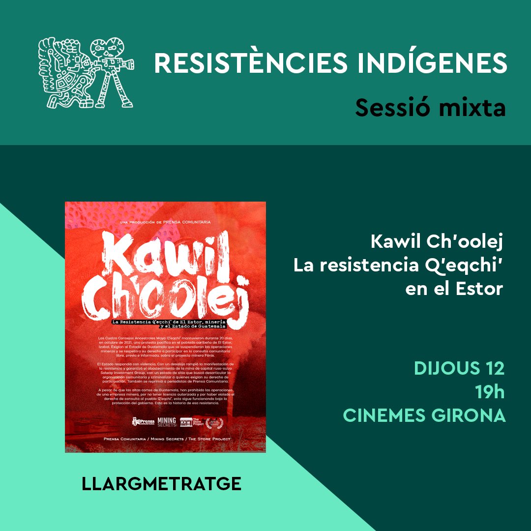 IndiFest Cinema Indígena (@cineindifest) on Twitter photo ✊🏽L’IndiFest potencia, com sempre, una sessió dedicada a les lluites i resistències dels #PoblesIndígenes coincidint amb el 12 d’octubre
🕖19h
📍<a href="/Cinemes_Girona/">Cinemes Girona BCN</a>
Sessió mixta: curtmetratge + llargmetratge
#12OResACelebrar ✊🏽L’IndiFest potencia, com sempre, una sessió dedicada a les lluites i resistències dels #PoblesIndígenes coincidint amb el 12 d’octubre
🕖19h
📍<a href="/Cinemes_Girona/">Cinemes Girona BCN</a>
Sessió mixta: curtmetratge + llargmetratge
#12OResACelebrar