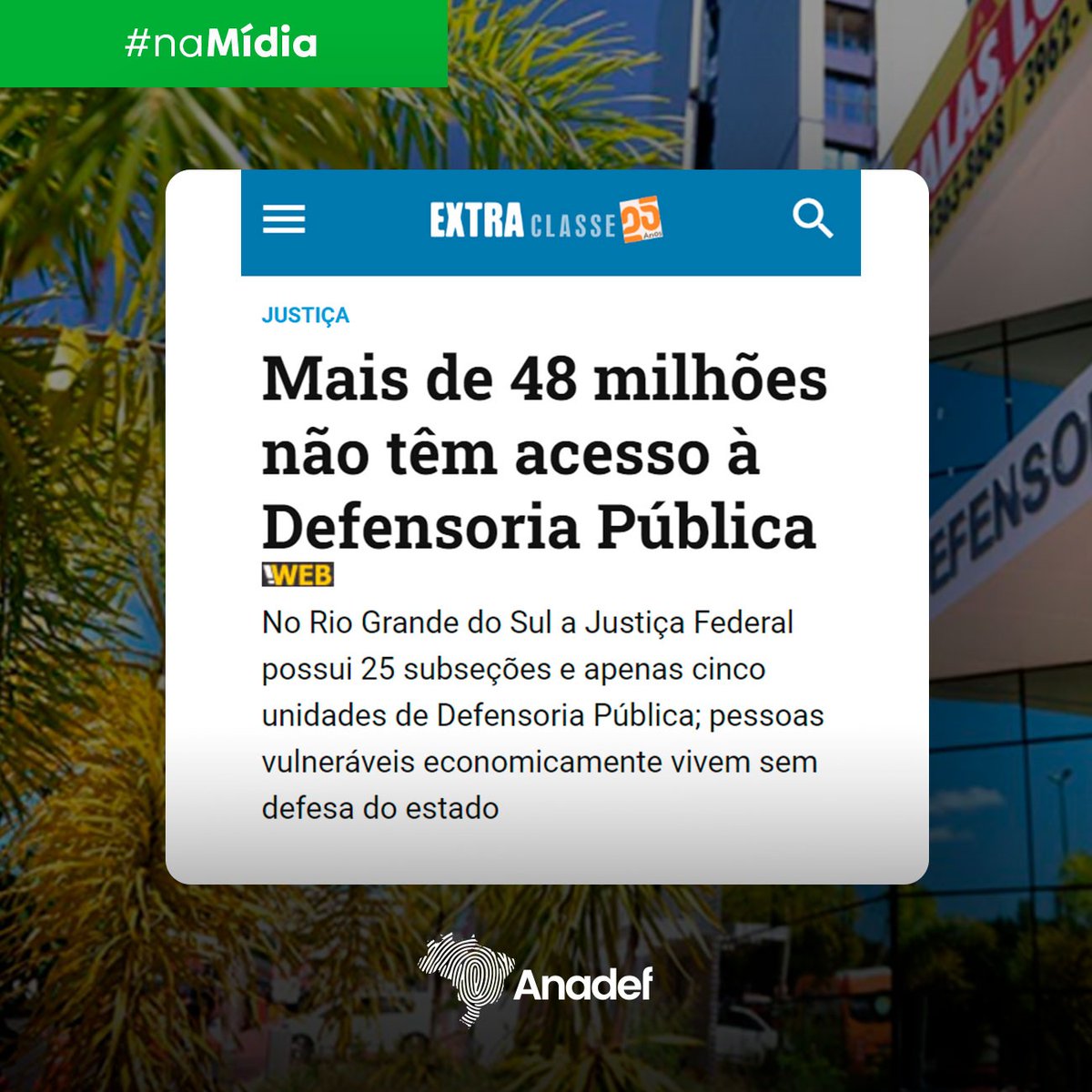 anadef's tweet image. Leia a matéria na íntegra: extraclasse.org.br/justica/2023/1…

#anadefnamídia #defensoriasim #semdefensorianãohácidadania #defensoriaparatodos