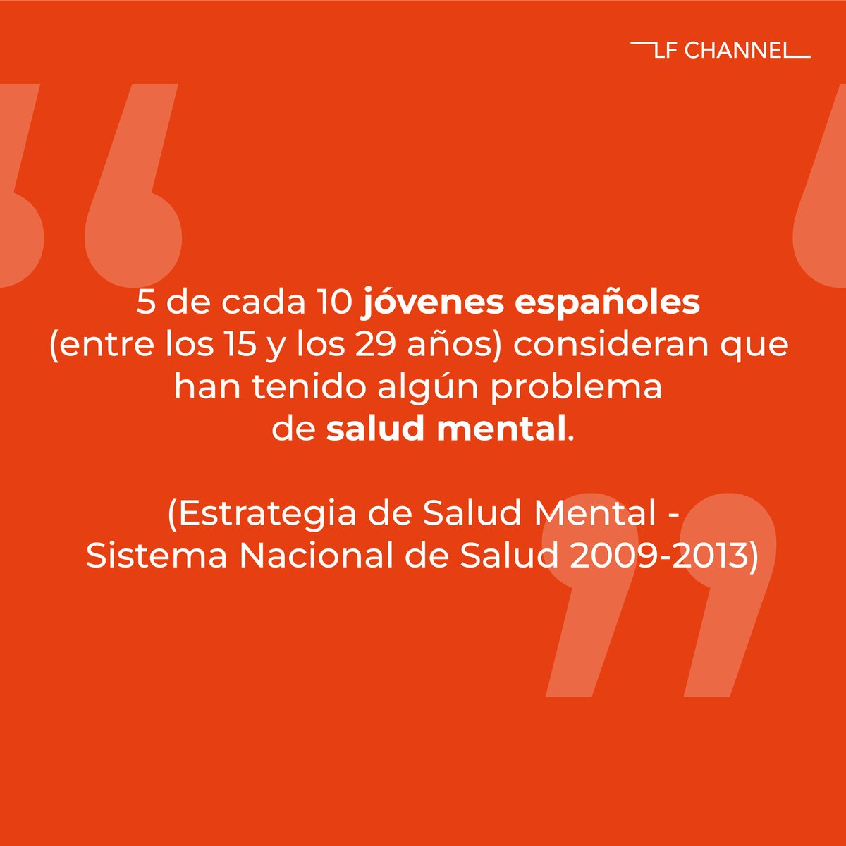 LFChannel's tweet photo. ⚠️ ¿Sabías que, según la Organización Mundial de la Salud #OMS, 3 de cada 10 personas sufrirán algún trastorno mental a lo largo de su vida? Hoy, en el #DíadelaSaludMental, desde #LFChannel queremos compartir algunas cifras que no nos permiten mirar hacia otro lado 🤯 https://t.co/dOZDKXKREx