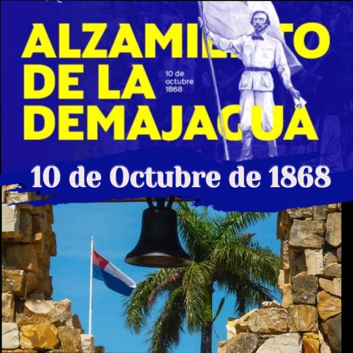 El primer día de la libertad, 10 de Octubre 1868. Fue el repique de una campana que por vez primera no llamó al trabajo forzoso en los campos, sino al clarín de guerra, el anuncio de una alborada memorable y redentora. #CubaCoopera 
#CubaViveSuHistoria