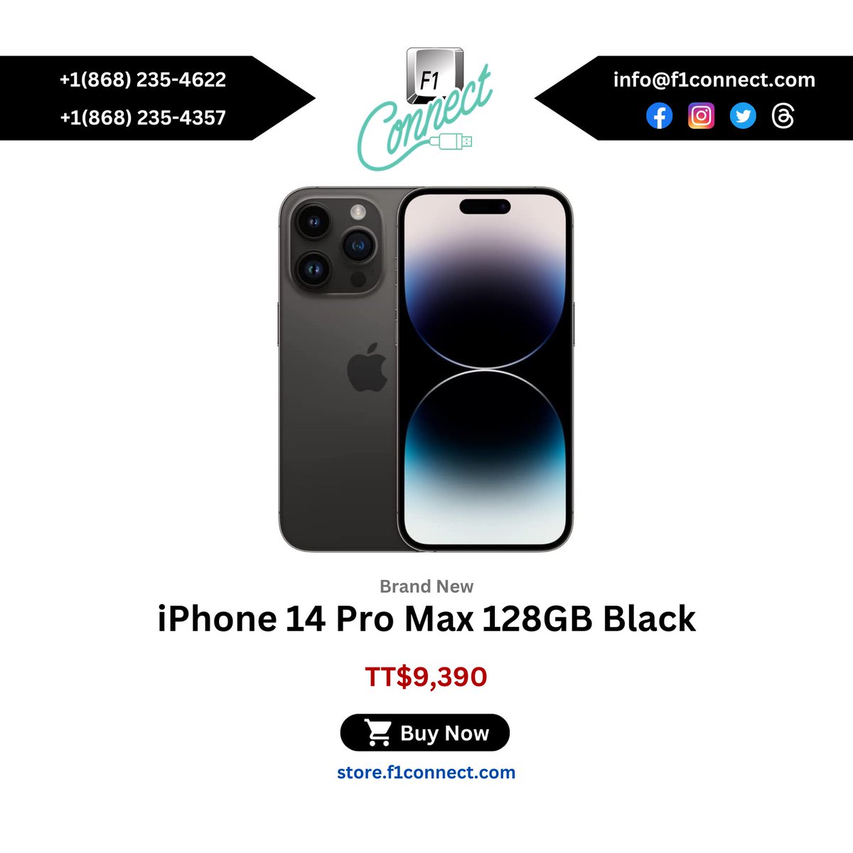 f1connectltd1's tweet photo. Get the most out of a phone with the iPhone 14 Pro Max. Available at F1 Connect.

Our prices:
iPhone 14 Pro Max 128GB - $9,390
iPhone 14 Pro Max 256GB - $10,285

Visit our website: https://t.co/K1Y1m6ZVRc
Visit our store: https://t.co/Zz41zEWbN3 https://t.co/jeqm39ft24