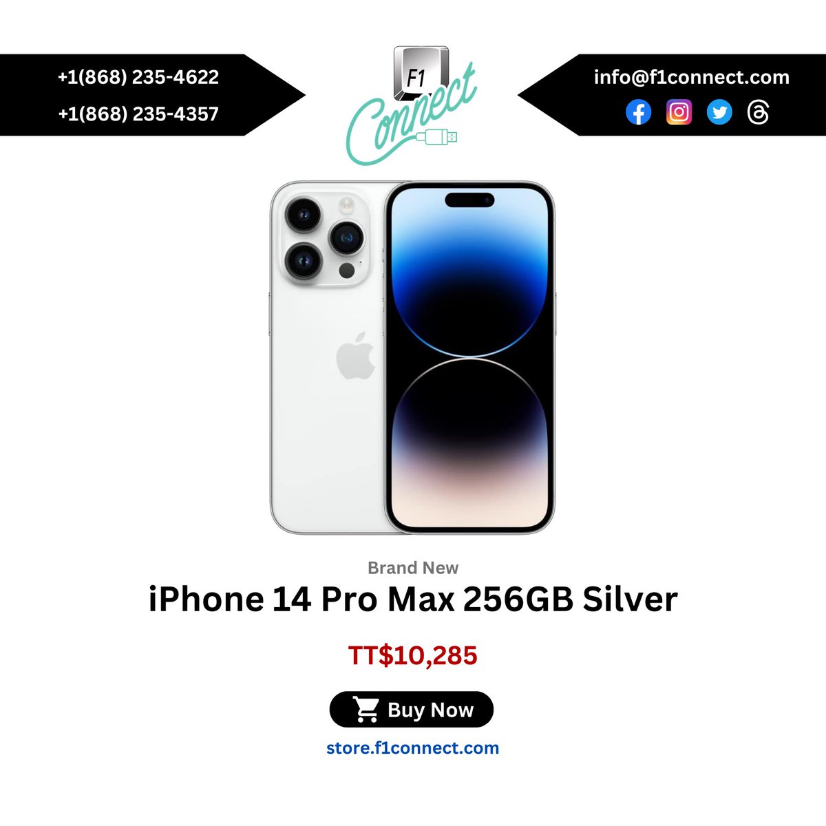 f1connectltd1's tweet photo. Get the most out of a phone with the iPhone 14 Pro Max. Available at F1 Connect.

Our prices:
iPhone 14 Pro Max 128GB - $9,390
iPhone 14 Pro Max 256GB - $10,285

Visit our website: https://t.co/K1Y1m6ZVRc
Visit our store: https://t.co/Zz41zEWbN3 https://t.co/jeqm39ft24