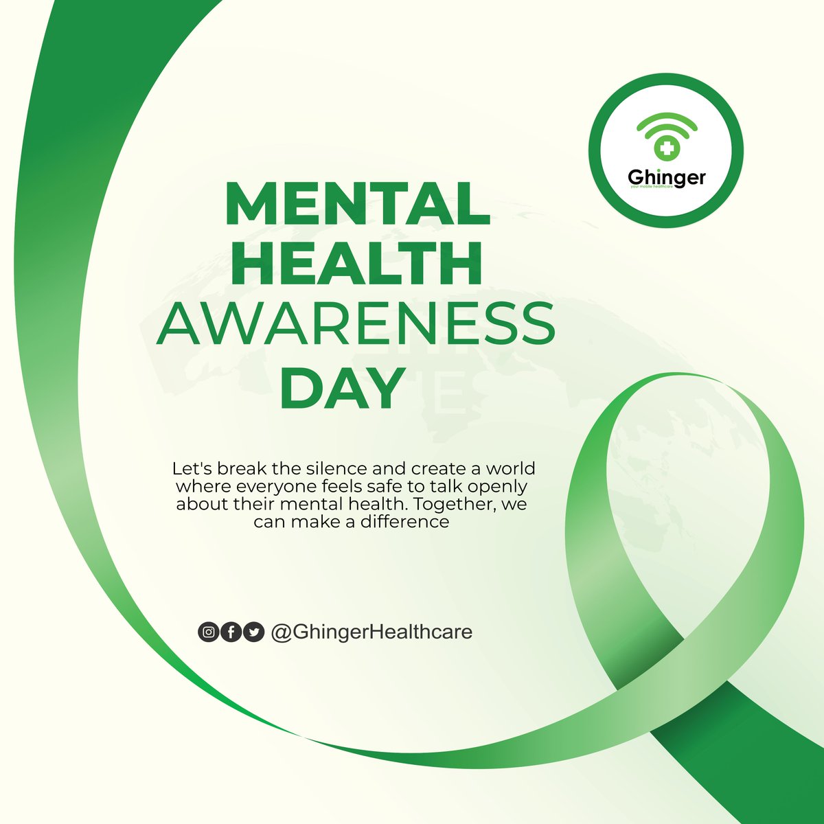 GhingerC's tweet photo. "At Ghinger Healthcare we  support wellness, Spreading Compassion: Mental Health Awareness Day #MentalHealthMatters" https://t.co/DnFSf2Mgdf