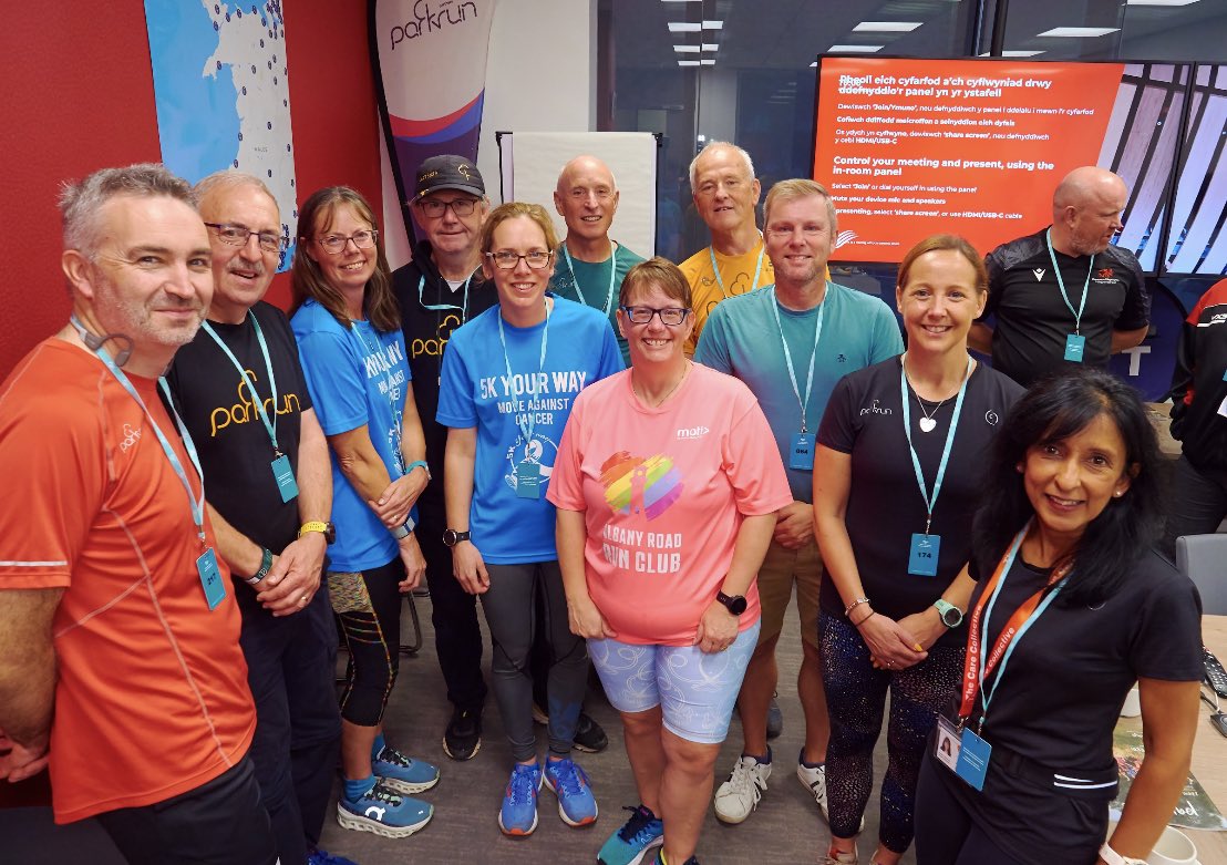 parkrunCymru's tweet photo. Working towards a happier, healthier Wales on #WorldMentalHealthDay with a walk/run with @Eluned_Morgan @Jeremy_Miles @JGriffithsLab @CMOCymru @Fiona_Kinghorn @AlzResearchUK @jessnzwls @jwiliams1500 @Thepennyrollson @cancer5kYourWay https://t.co/fIu8ChJrve