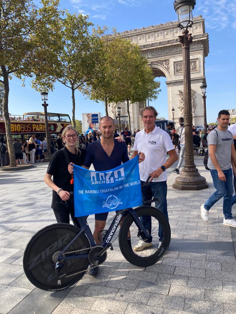 Julien has broken the record by one minute! 👏👏👏👏👏

Run time: 16:53
T1: 3:22
Swim: 13:43
T2: 1:54
Bike: 13:31

Total time: 49:23

London start: Sunday 10:20 
Paris finish (UK time) Tuesday 11:43

🔗 enduroman.com/live-tracking