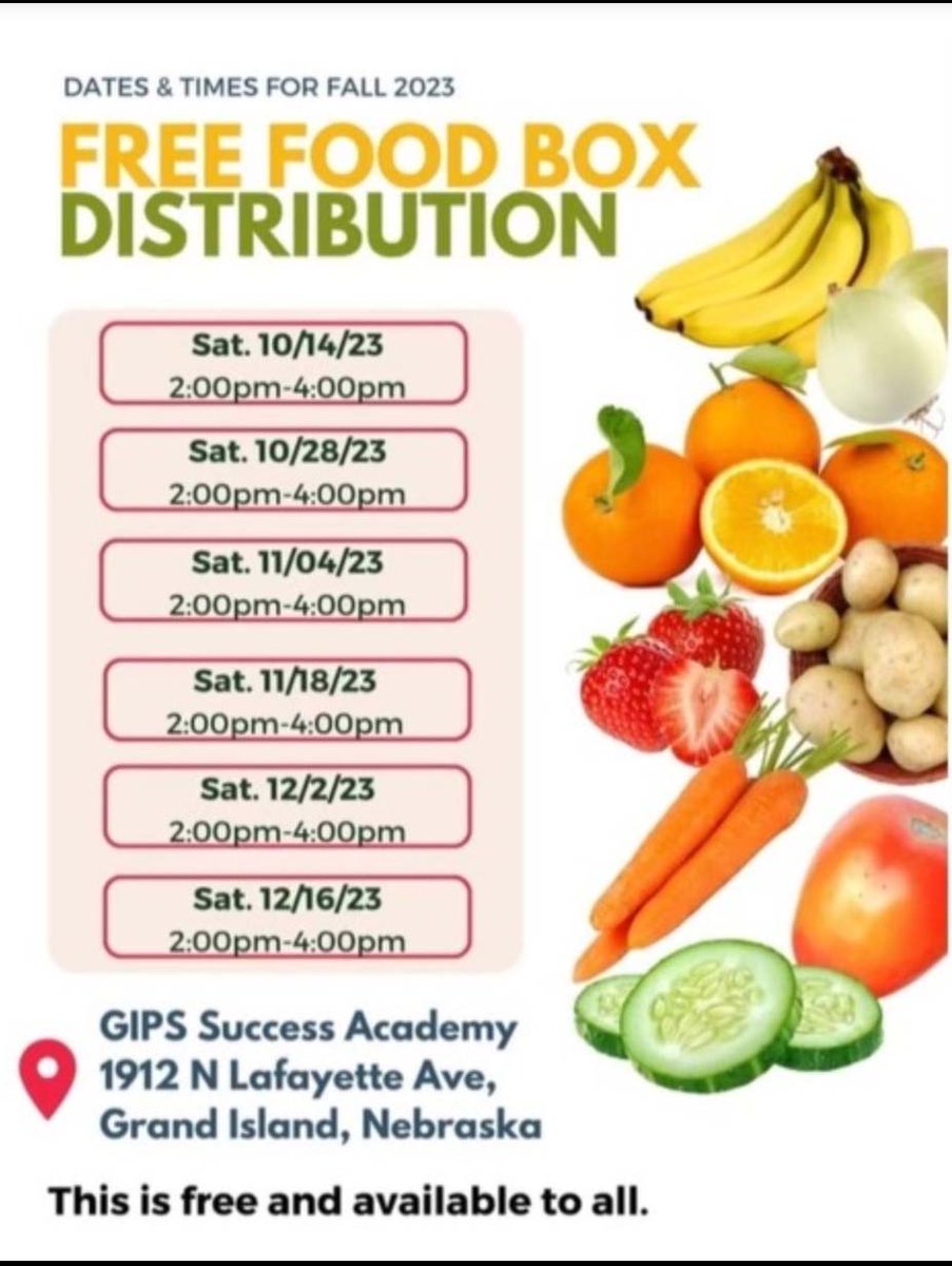 We are signal boosting the free food box distribution this Saturday at the GIPS Success Academy. Please spread to word so those who need it can get nutritious food for themselves and their families.
