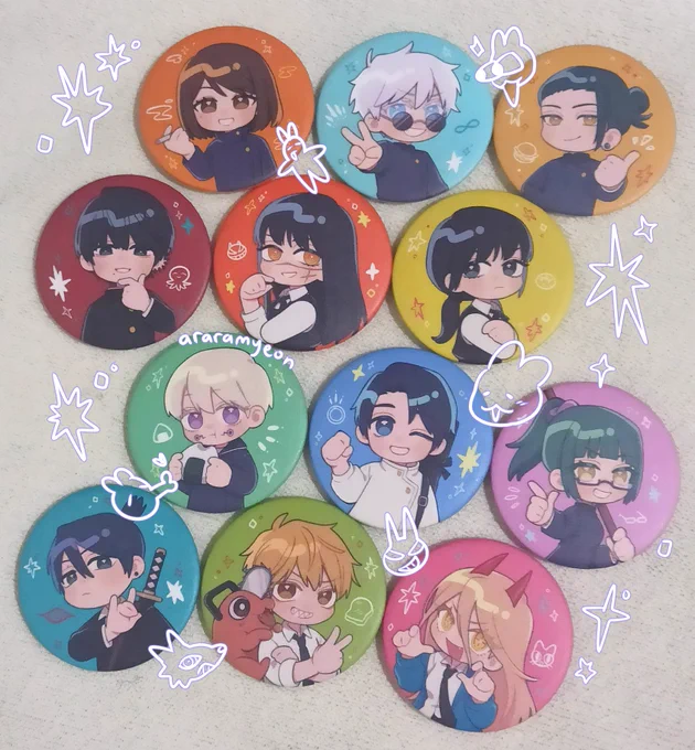 ☆ JJK keychain and pins + CSM pins for cf17 ☆ 