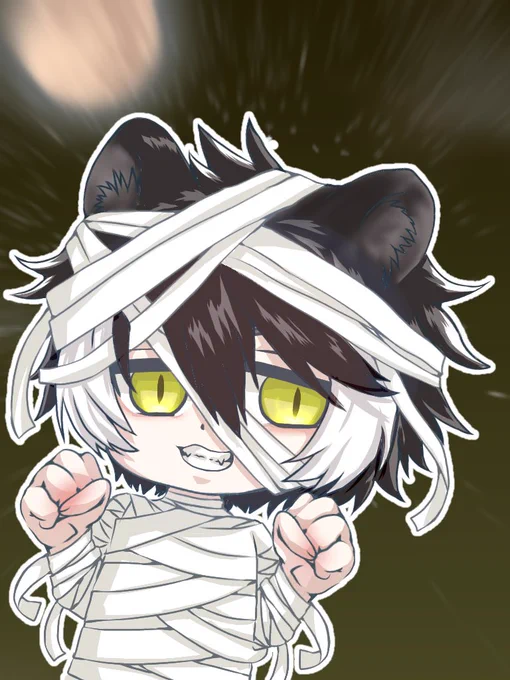 ハロウィンイラスト。今回はミイラのしえぴ #シ絵ン #影山シエン