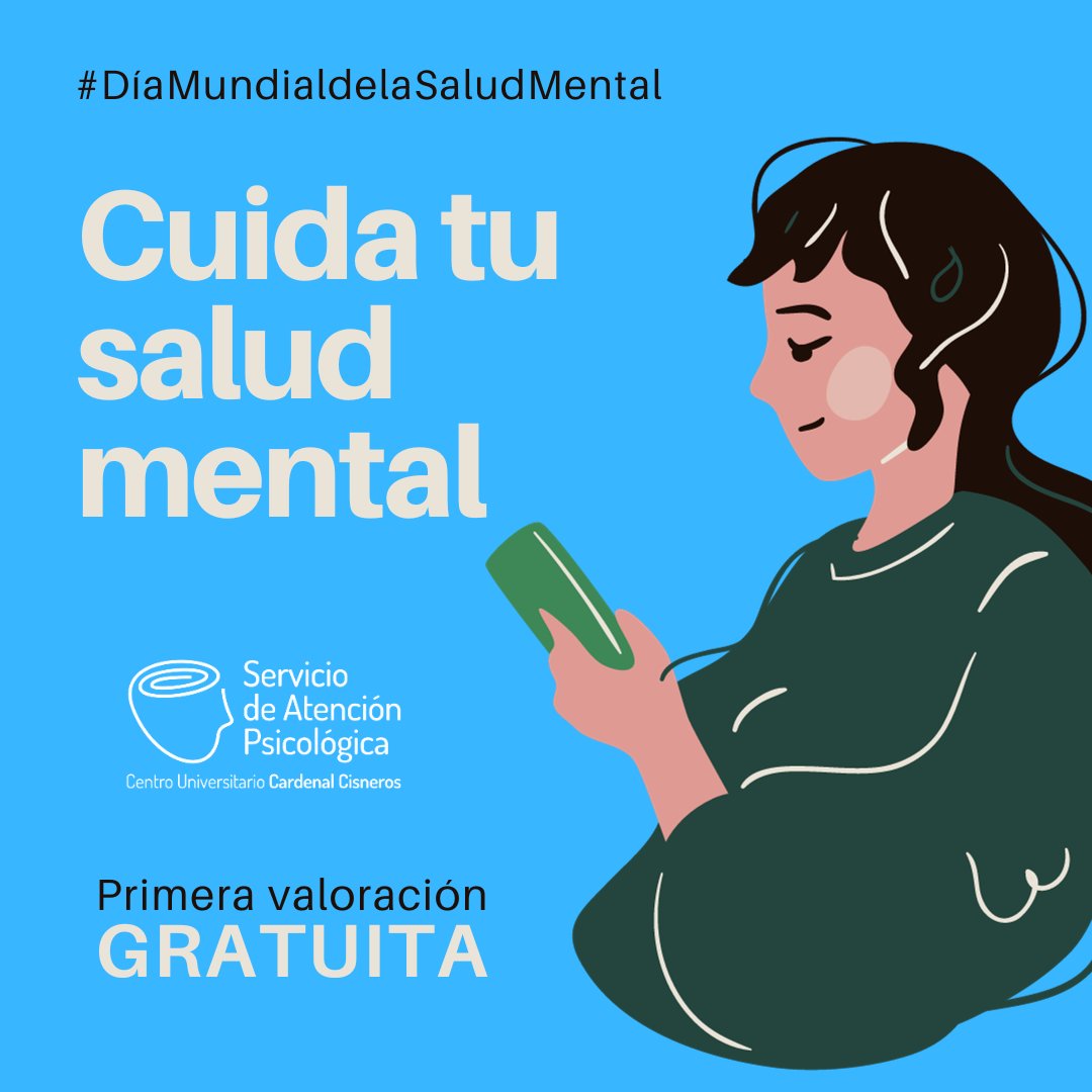 cucc_educacion's tweet photo. Hoy se celebra el #DiaMundialdelaSaludMental y desde el #SAPsiCUCC queremos contribuir al cuidado de la #SaludMental de las personas de nuestro entorno, en especial de los estudiantes universitarios. Para ello, ofrecemos una primera valoración GRATUITA ℹ️ https://t.co/CFTiKlcZo8 https://t.co/MtbWzmZEvf