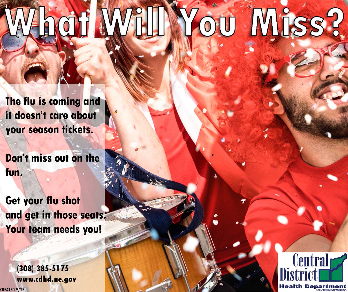 High dose and regular flu shots are now available.

We are open from 8 am - 5 pm Mon - Thurs and 8 am - 4:30 pm on Fridays. Call (308) 385-5175 for more info.