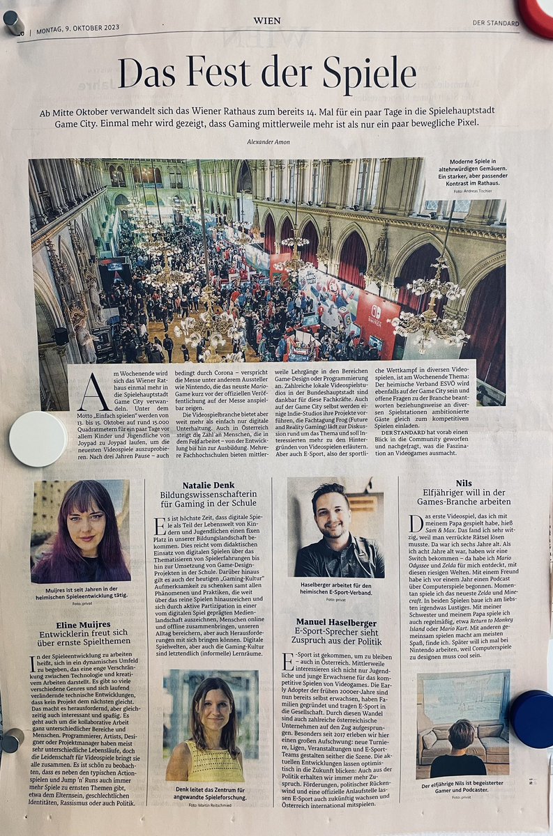 It’s soon time for Game City at the Vienna City Hall, and the Austrian industry is well represented in <a href="/webstandardat/">derStandard.at/Web</a> 🎮