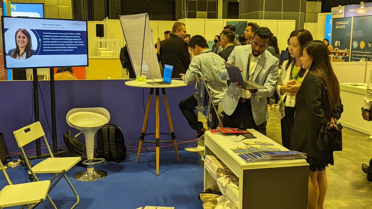 ZohoBooks's tweet photo. #AFShowAsia is back in #Singapore, &amp; so are we! 

Find us at booth #B21 for an inside look at the Zoho Finance Suite, where managing finances &amp; back-office operations is seamless &amp; stress-free.

Missed Day 1? Don't worry, grab your free pass for Day 2!

🔗https://t.co/P3Aftntbw5 https://t.co/54XIpEBrIq