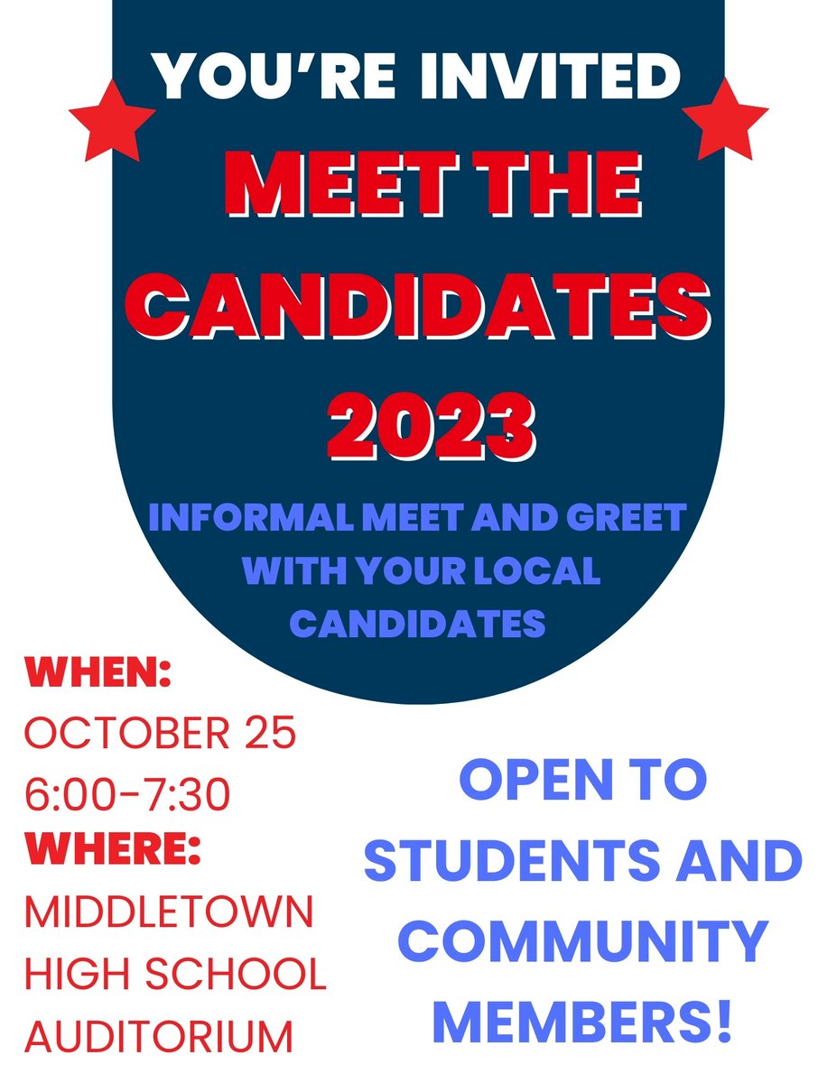 The MHS Chapter of the National Honor Society (NHS) is hosting a Meet the Candidates Night, Wednesday, 10/25/23, 6-7:30PM at MHS. The event is free &amp; open to all. There'll be a bake sale to raise funds for the MHS Chapter of NHS. Please register in advance forms.gle/F5hVU3AvqiimbZ…