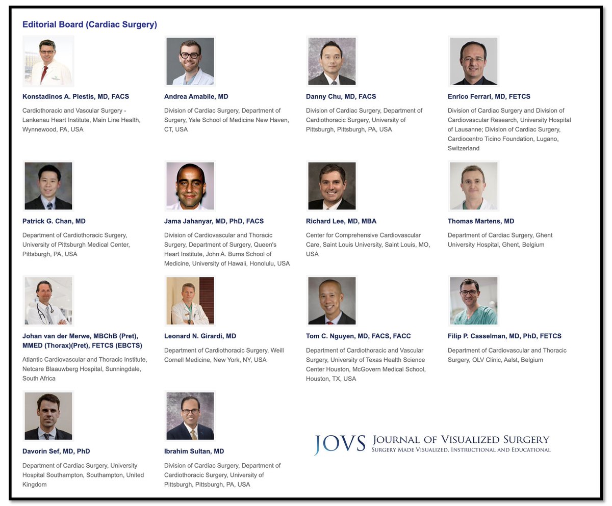Thank you #JOVS for extending the invitation to join the Editorial Board – it's an honor to work with such experts in cardiac surgery at this stage in my career!