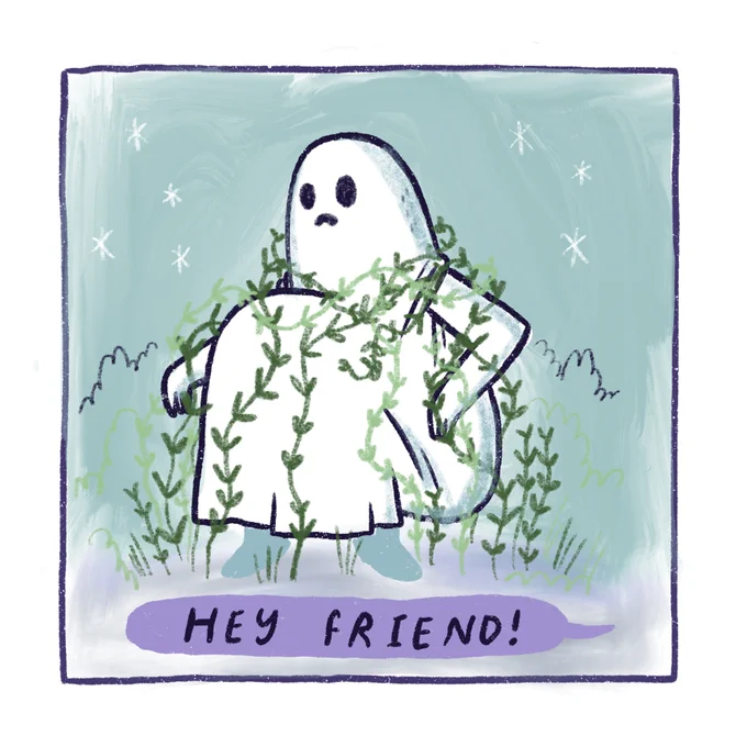 this world mental health day - we'd love to hear what kind of representation you think is most helpful and important, if you'd like to share your thoughts 💛💛

ps this comic is for all the ghosties out there, just imagine the club is the skeleton, sending you so much love 💛 