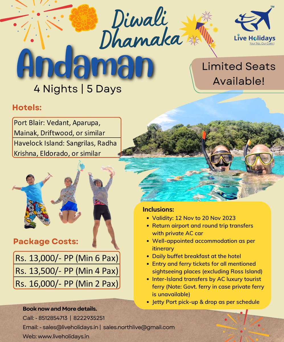 Explore the pristine beauty of Andaman with Live Holidays - where adventure meets tranquility! #AndamanAdventures #IslandEscapade #AndamanWonders #liveholidays #TropicalGetaway #OceanVibes #AndamanDiaries #ExploreAndaman #SunSandSea #AndamanBeauty #TravelGoals #IslandHopping