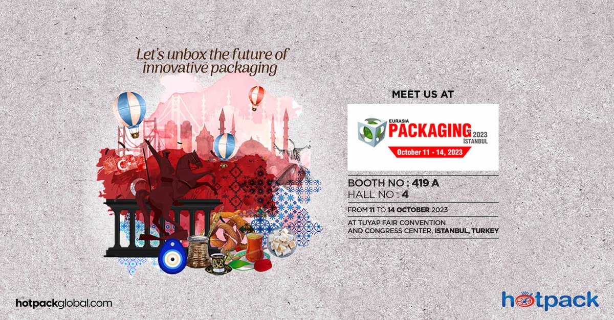 Join us at  Euroasia Packaging 2023 in Istanbul! As a leading packaging #manufacturer, we are thrilled to showcase our expertise in food #packagingsolutions. 🍽️