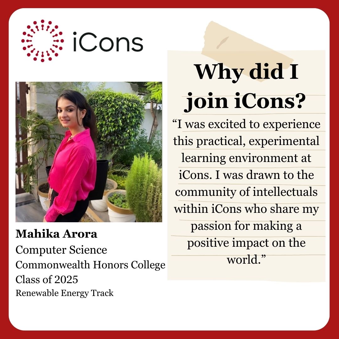 UMass iCons Program (@iconsumass) on Twitter photo Why did I join iCons? Mahika Arora '25 shares her thoughts on why she joined iCons.
<a href="/UMassAmherst/">UMass Amherst</a>
<a href="/manningcics/">Manning College of Information & Computer Sciences</a>
<a href="/UMassCHC/">UMass Amherst Honors College</a> Why did I join iCons? Mahika Arora '25 shares her thoughts on why she joined iCons.
<a href="/UMassAmherst/">UMass Amherst</a>
<a href="/manningcics/">Manning College of Information & Computer Sciences</a>
<a href="/UMassCHC/">UMass Amherst Honors College</a>