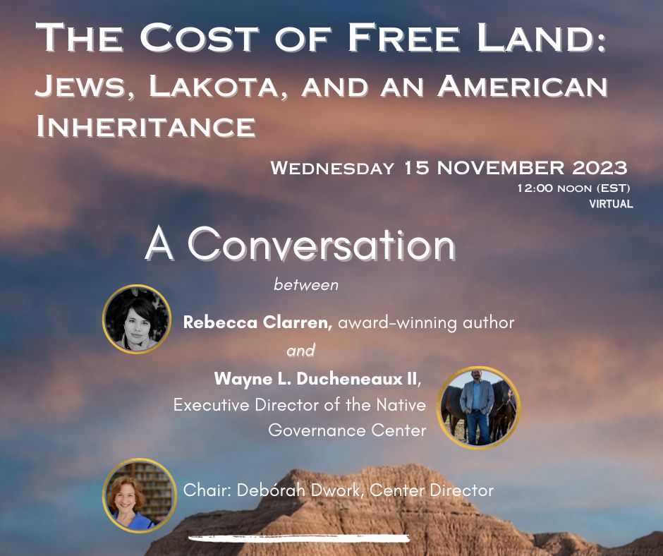 cshgcah's tweet photo. Please join us for our next event:

THE COST OF FREE LAND: JEWS, LAKOTA, AND AN AMERICAN INHERITANCE

Wed Nov 15 2023
12:00 Noon (EST)
Virtual Event

Register here: https://t.co/lS82PxAsxS https://t.co/MO0wfkOS8J