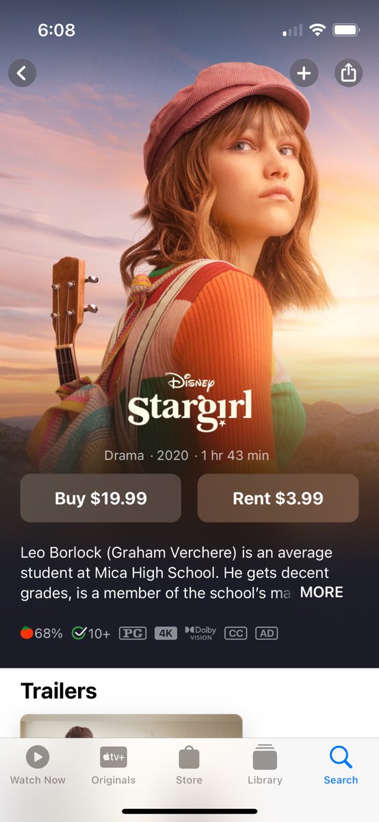 I’m thrilled to share the news that both @Stargirl movies are available for rent or purchase @AppleTV Thank you to everyone for your messages about how much you love them. Especially the teachers. Thank you to everyone @DisneyStudios for making this happen.