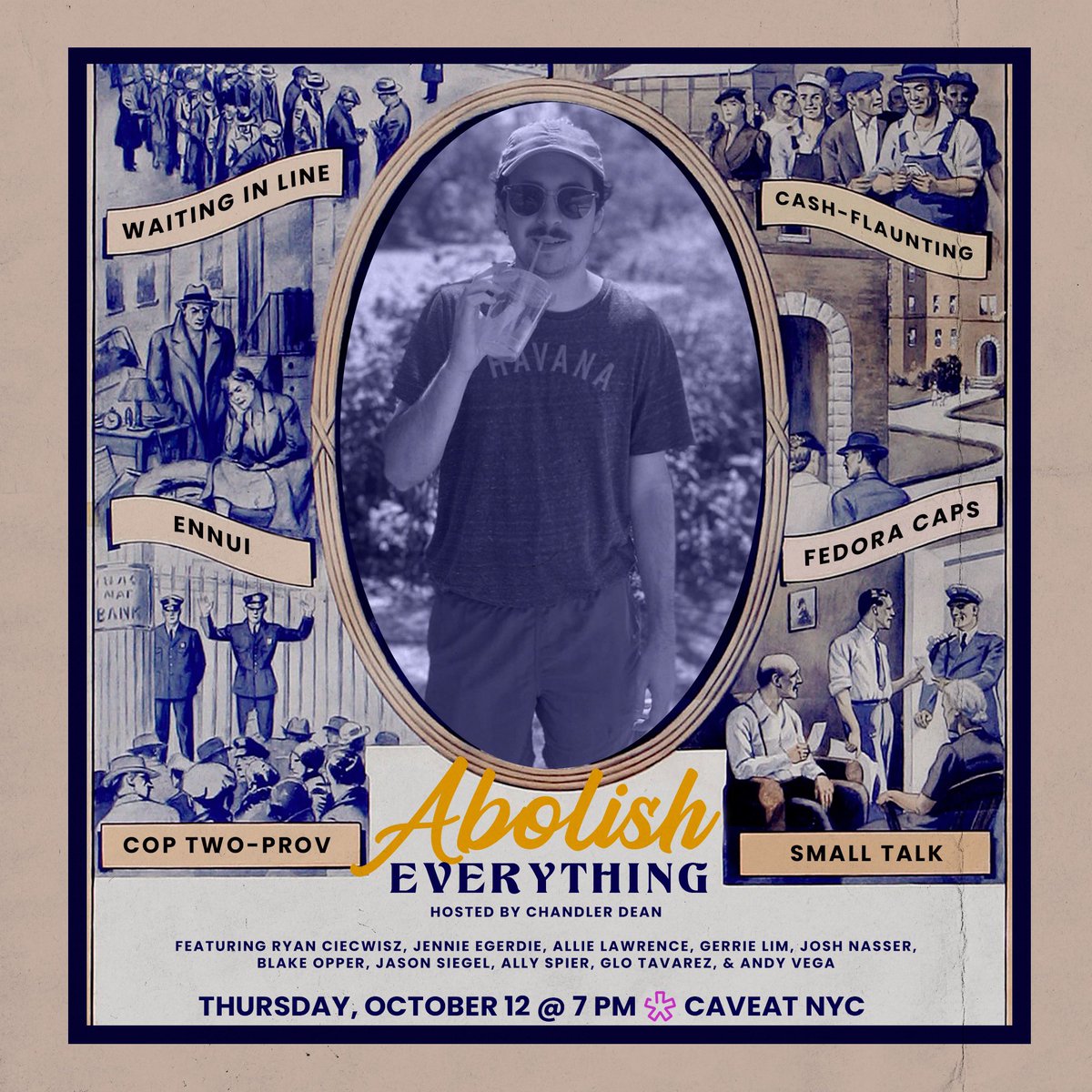 @caveatnyc And last but not least, perennial panelist @andymvega will once again stand between our Everything Abolitionists and progress. He is a sick man!!! Promo code: abolishandy caveat.nyc/events/abolish…