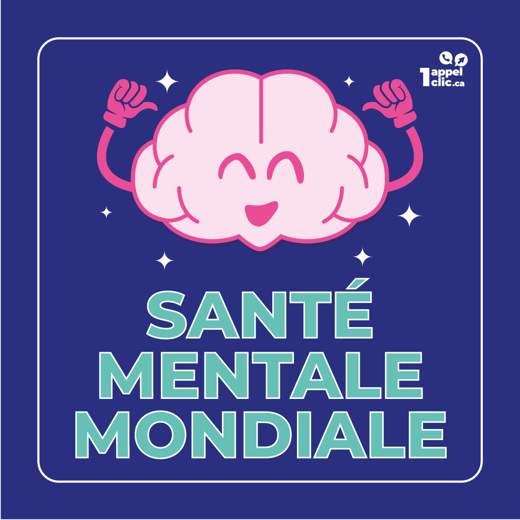 La santé mentale est un droit humain universel qui comprend l'accès à des soins disponibles, inclusifs et de bonne qualité. 1appel1clic.ca est là pour mettre les enfants et les adolescents en contact avec les soins qui leur correspondent. #WMHD #WMHD23 #EnfantsAvantTout