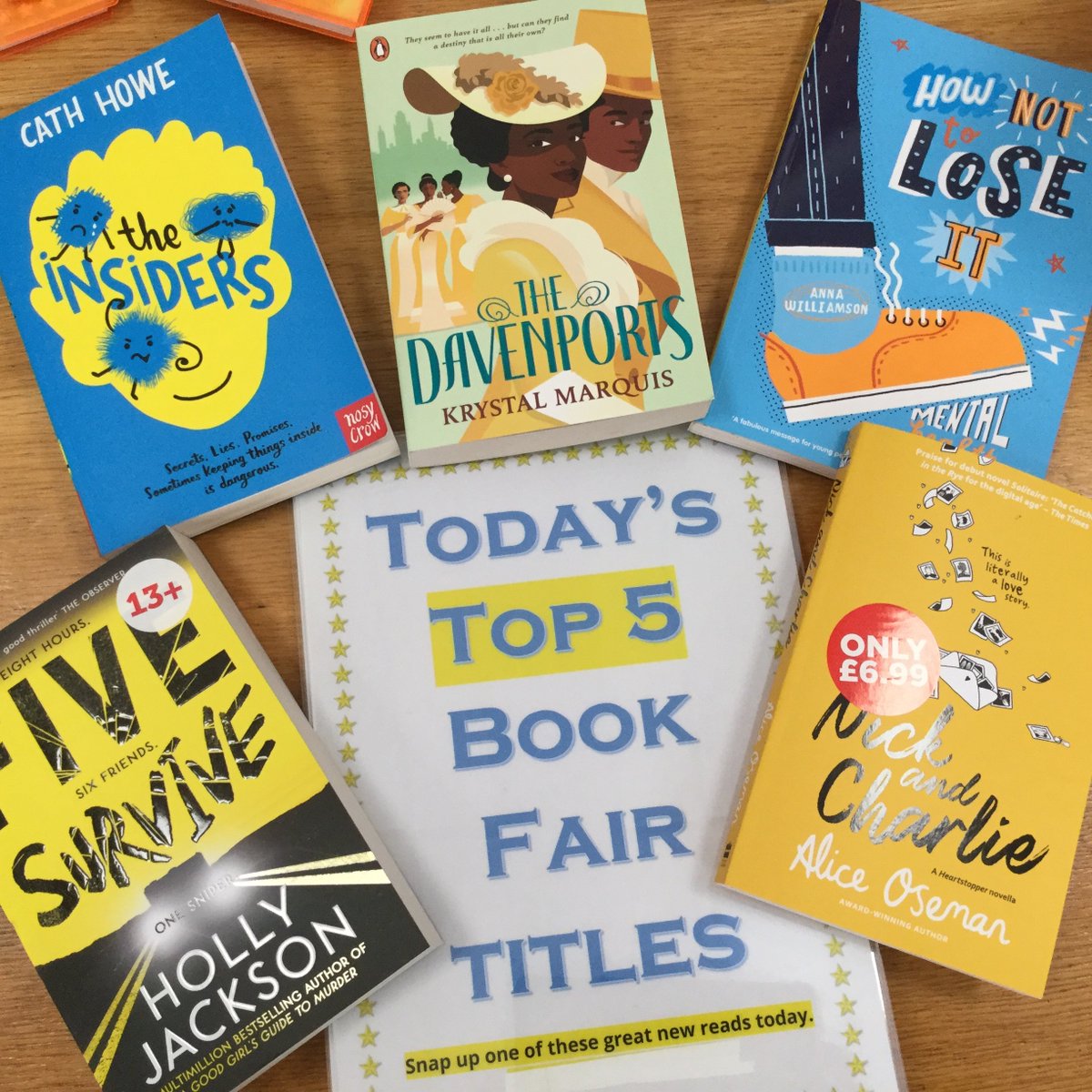 Our <a href="/scholasticuk/">Scholastic UK</a> <a href="/TravellingBooks/">TravellingBooks</a> #bookfair is open for business🥳Check out today's #top5 appropriately chosen recommendations by <a href="/cath_howe/">Cath Howe</a> @HoJay92 <a href="/AliceOseman/">Alice Oseman Updates</a> <a href="/KrystalMarquis/">Krystal Marquis</a> <a href="/awilliamsonTV/">Anna Williamson</a>💛📚#ShareYourFair #lovebooks #hereallweek #HelloYellow <a href="/YoungMindsUK/">YoungMinds</a>